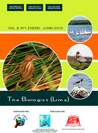					Ver Vol. 8 Núm. 1 (2010): The Biologist (Lima)
				