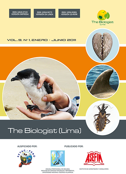 					Visualizar v. 9 n. 1 (2011): The Biologist (Lima)
				