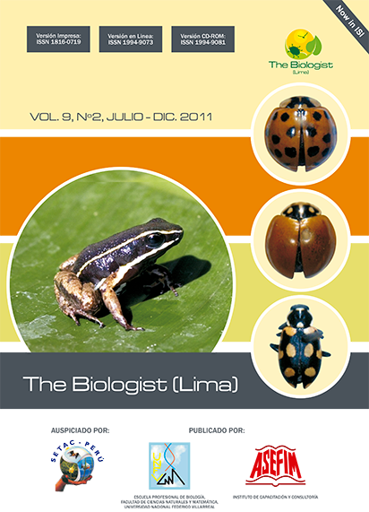 					Visualizar v. 9 n. 2 (2011): The Biologist (Lima)
				