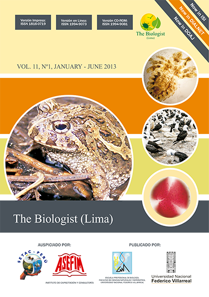 					Ver Vol. 11 Núm. 1 (2013): The Biologist (Lima)
				