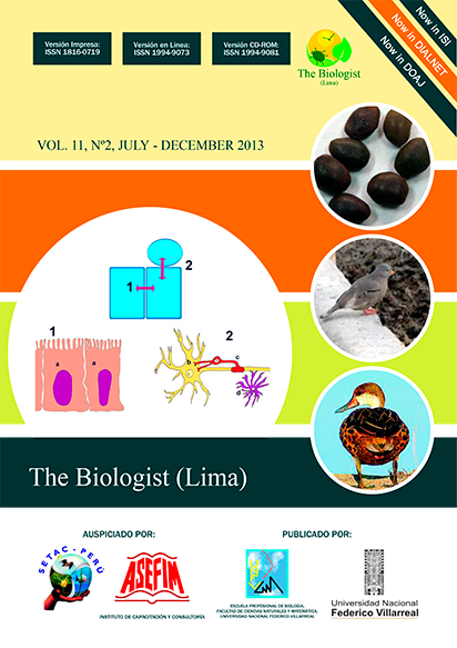 					Ver Vol. 11 Núm. 2 (2013): The Biologist (Lima)
				