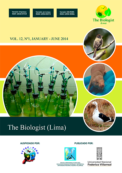 					Ver Vol. 12 Núm. 1 (2014): The Biologist (Lima)
				