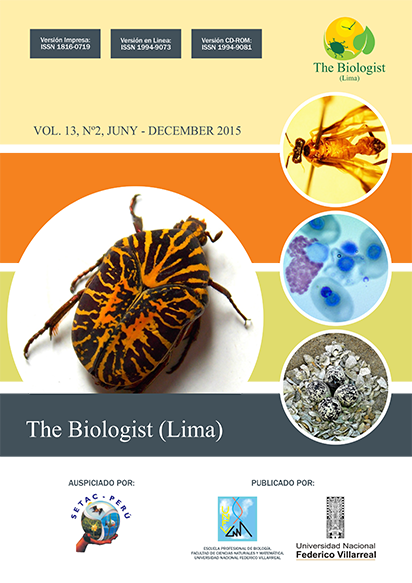 					Ver Vol. 13 Núm. 2 (2015): The Biologist (Lima)
				