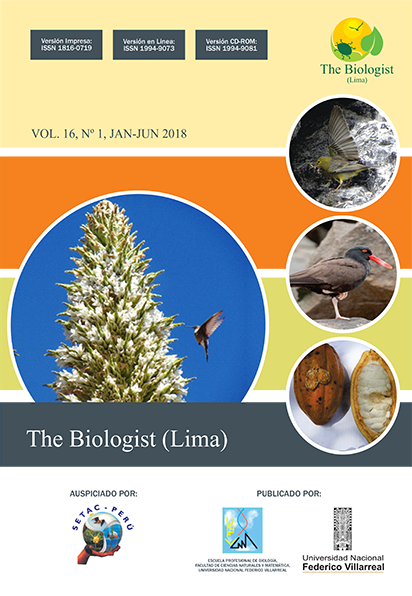 					Ver Vol. 16 Núm. 1 (2018): The Biologist (Lima)
				