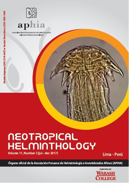 					Ver Vol. 11 Núm. 2 (2017): Neotropical Helminthology
				