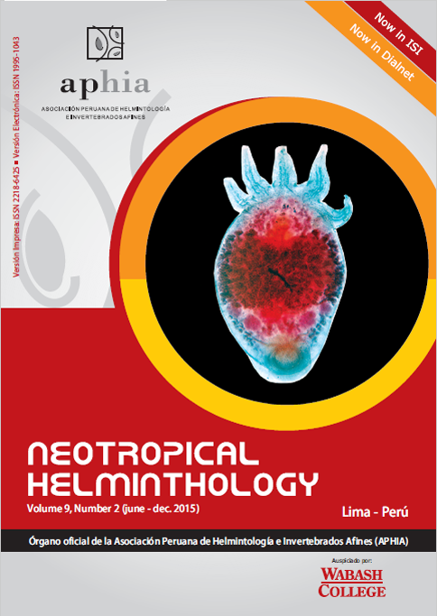 					Ver Vol. 9 Núm. 2 (2015): Neotropical Helminthology
				