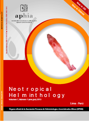 					View Vol. 7 No. 1 (2013): Neotropical Helminthology
				