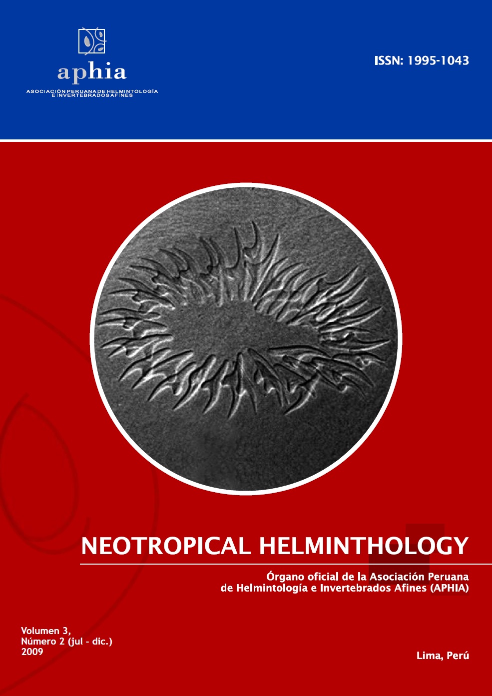 					View Vol. 3 No. 2 (2009): Neotropical Helminthology
				