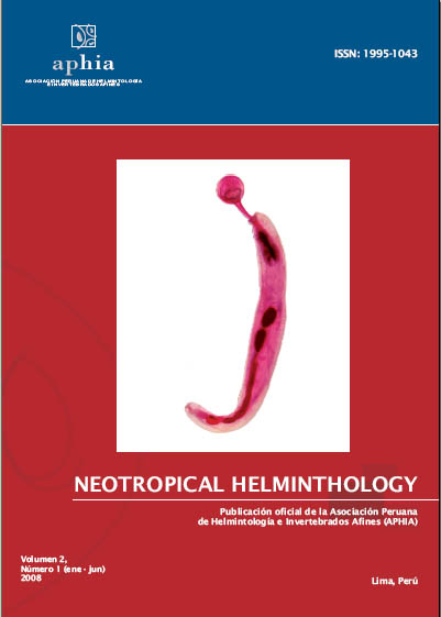 					View Vol. 2 No. 1 (2008): Neotropical Helminthology
				